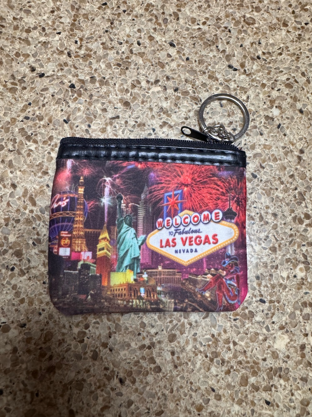 Source Unknown Las Vegas Skyline Coin Pouch - Red, Black, Green, Yellow